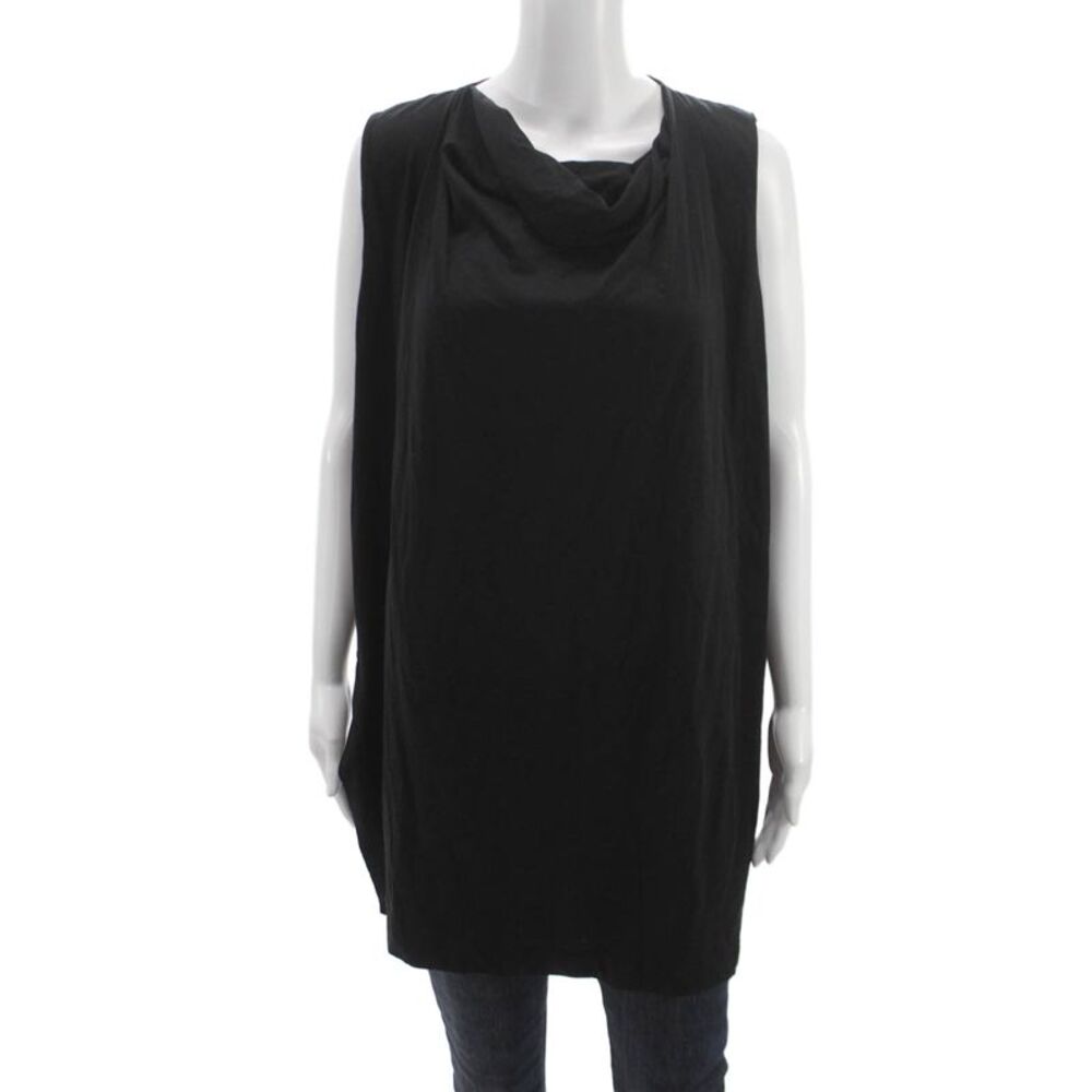Dries Van Noten Women Black Cotton Cowl Neck Sleeveless Tunic Size L
